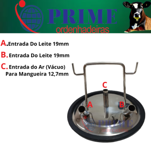 Tampa do Tarro Inox Cega 3 Furos - vacuo   2 Leite