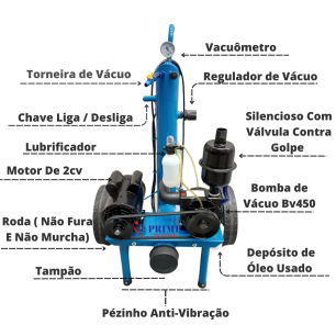 Ordenhadeira Móvel Com 1 Conjunto de Ordenha Motor de 2cv